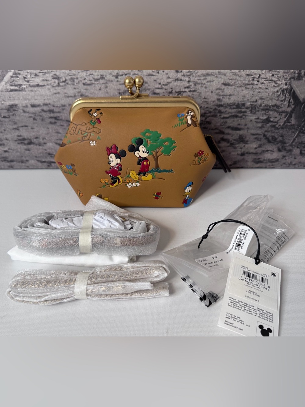 New Coach x Disney Mickey & Minnie Mouse & Friends Kisslock Leather Bag CAE68 - Picture 10 of 10